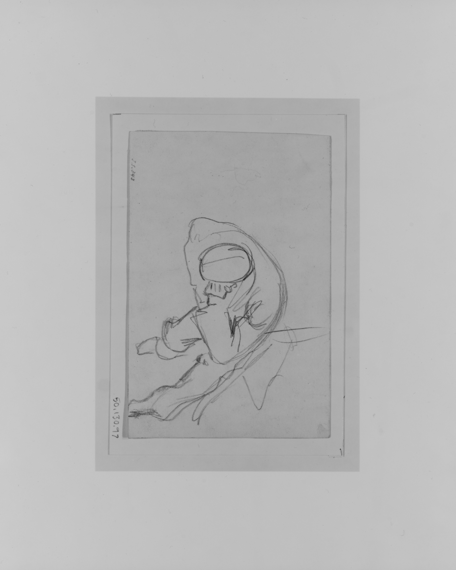 Pencil Sketch of Seated Figure