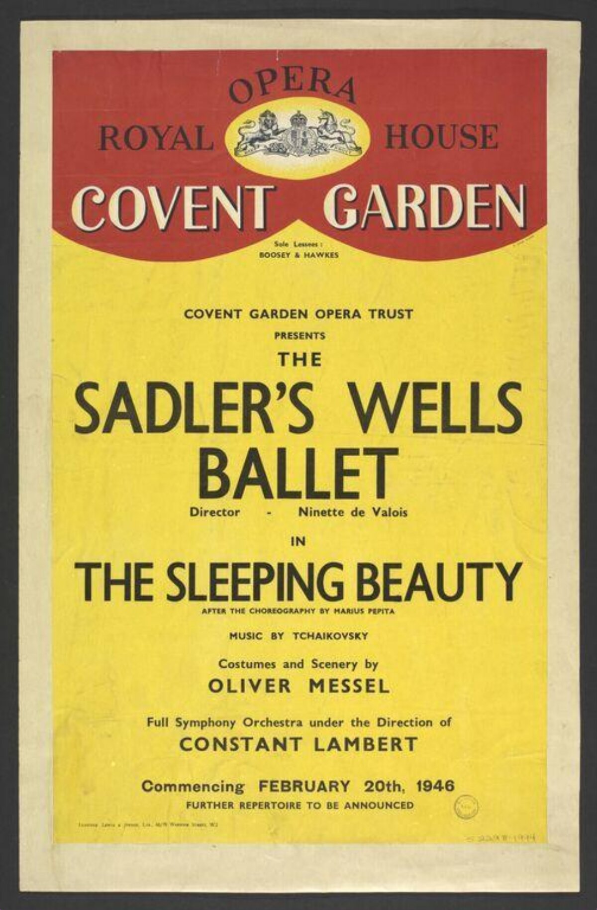 1946 Sleeping Beauty Ballet Poster
