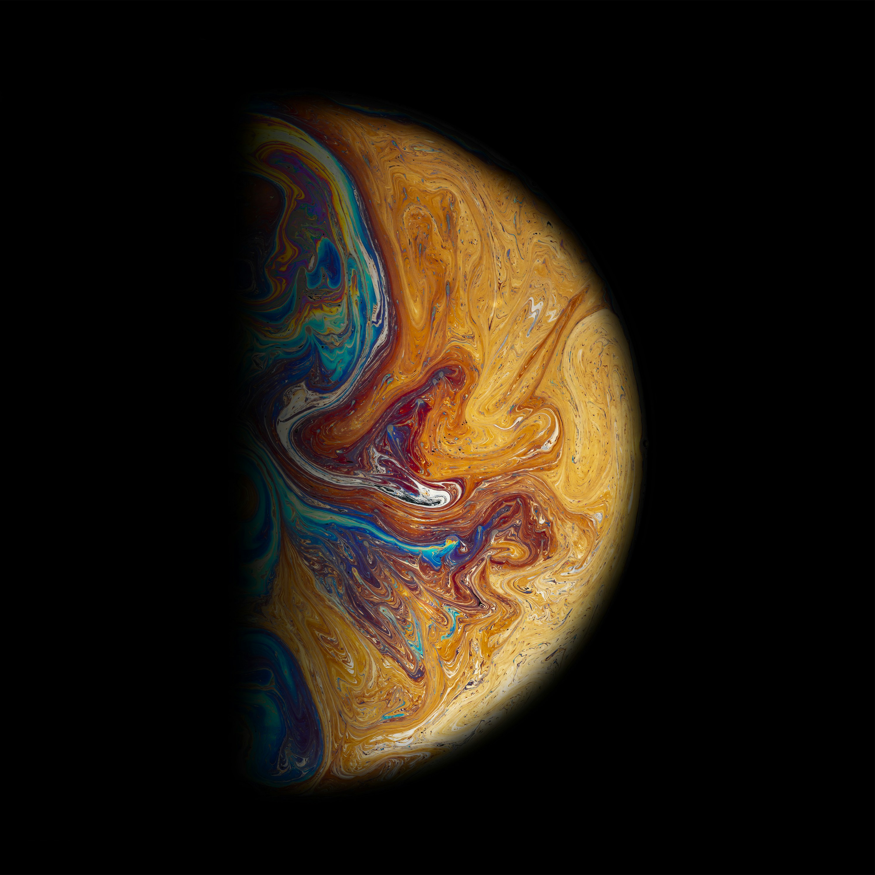 Half Shadowed Swirled Abstract Sphere