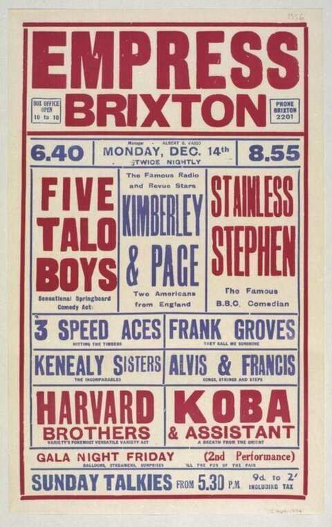 Empress Brixton Variety Show Poster