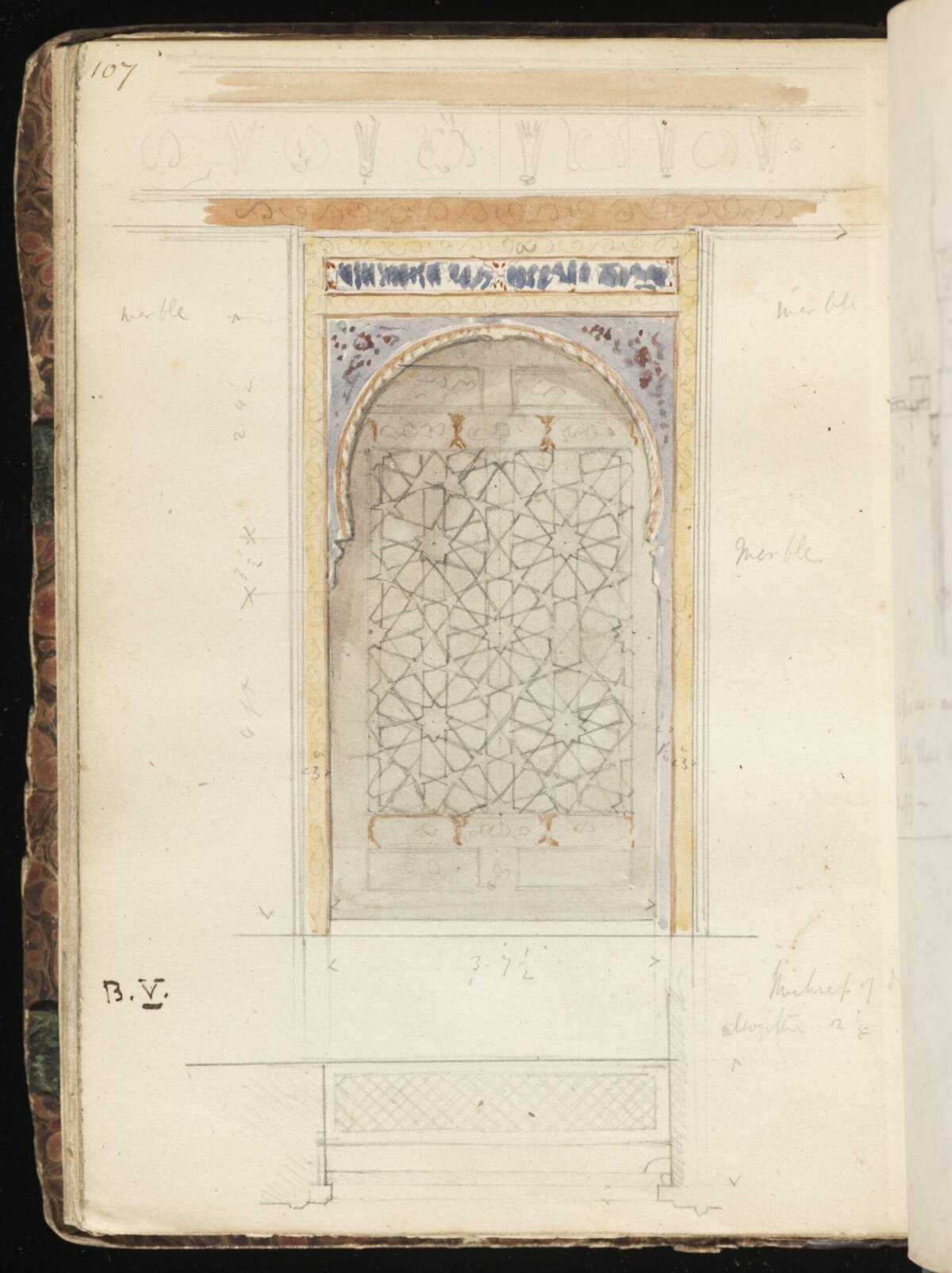 Sketch of Moorish Arched Niche