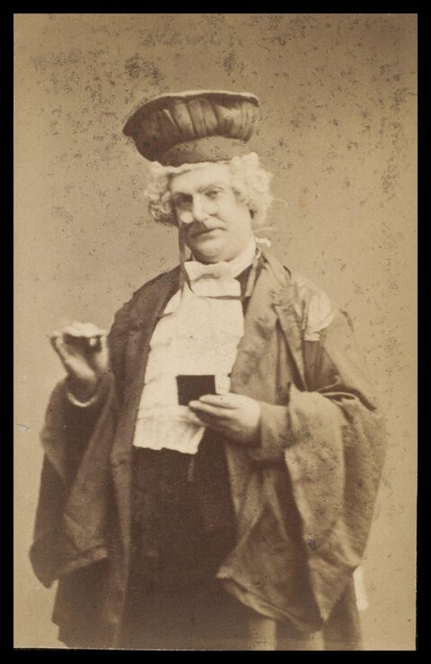 Vintage Sepia Portrait of Judge in Robes