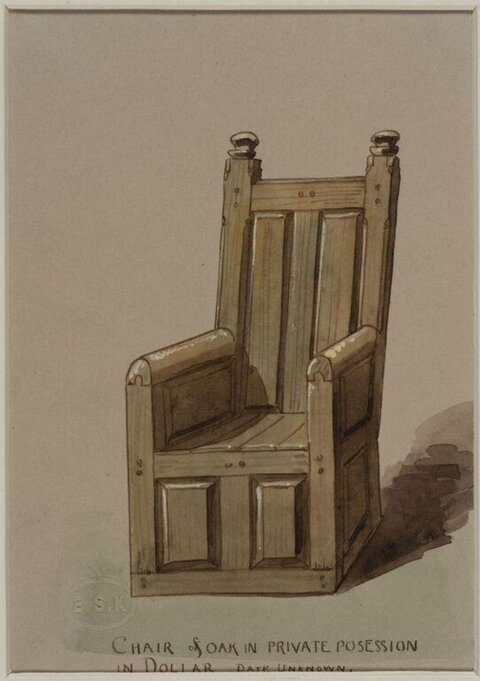 Watercolor Sketch of Oak Chair
