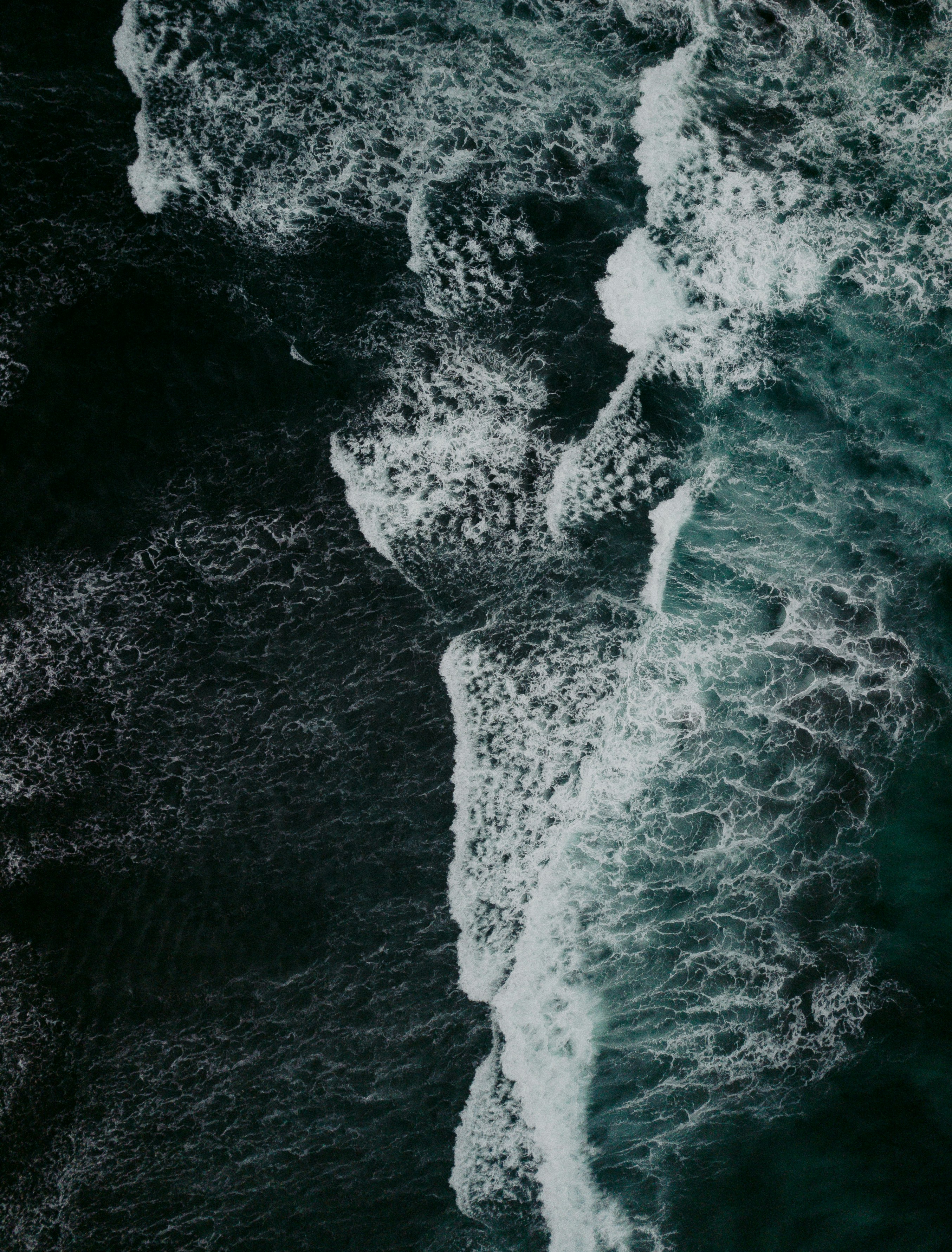 Aerial View of Ocean Waves