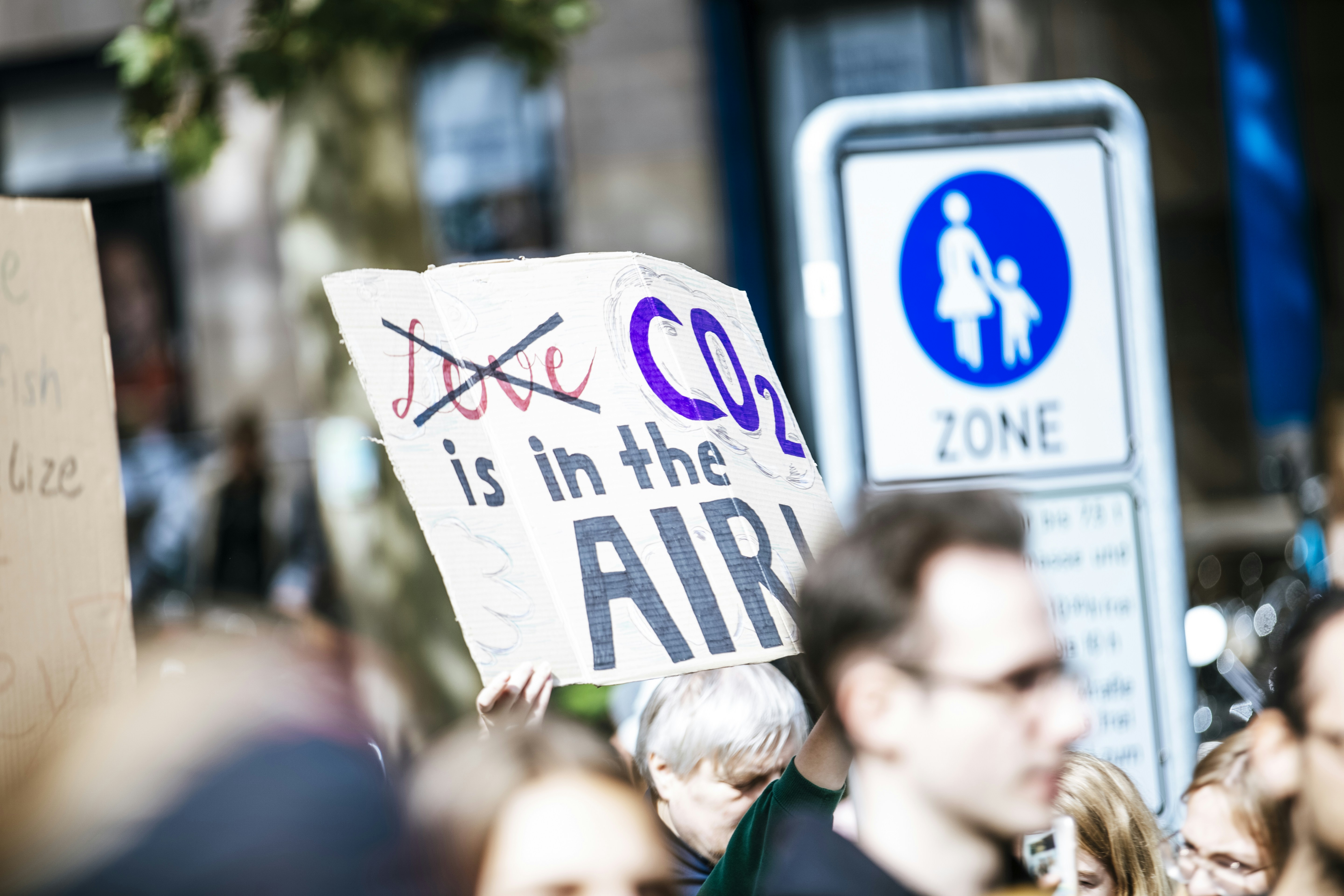 Climate Protest Sign With CO2 Slogan