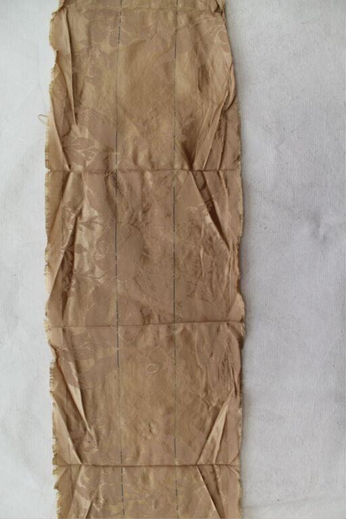Vintage Patterned Silk Textile Fragment