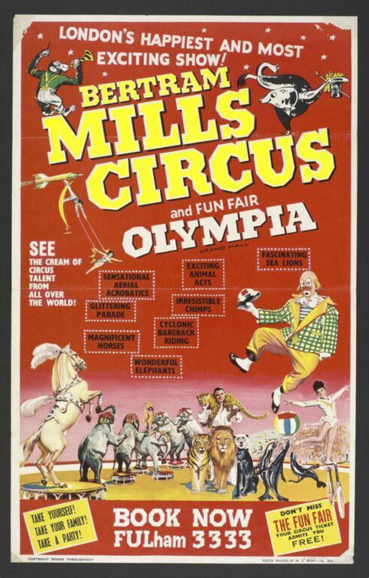 Vintage Bertram Mills Circus Poster