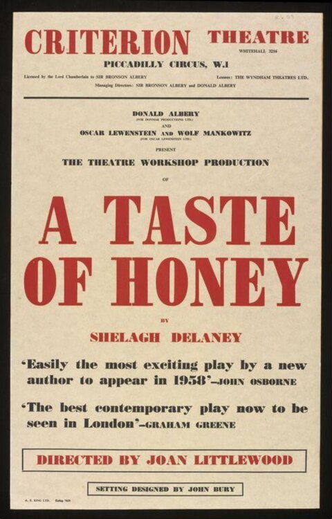 Vintage A Taste of Honey Theatre Poster