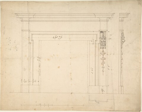 Architectural Drawing of Fireplace Mantel