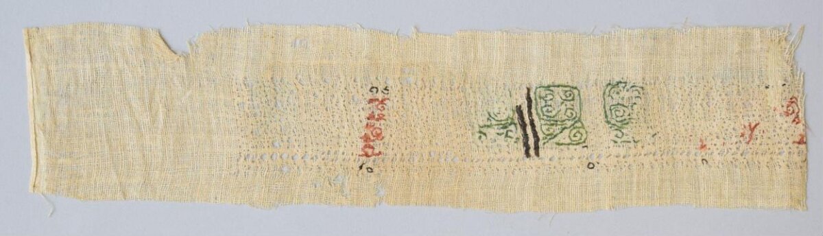 Ancient Painted Linen Fragment