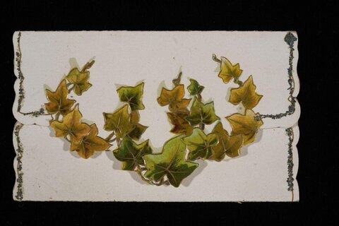 Vintage Greeting Card with Ivy Wreath