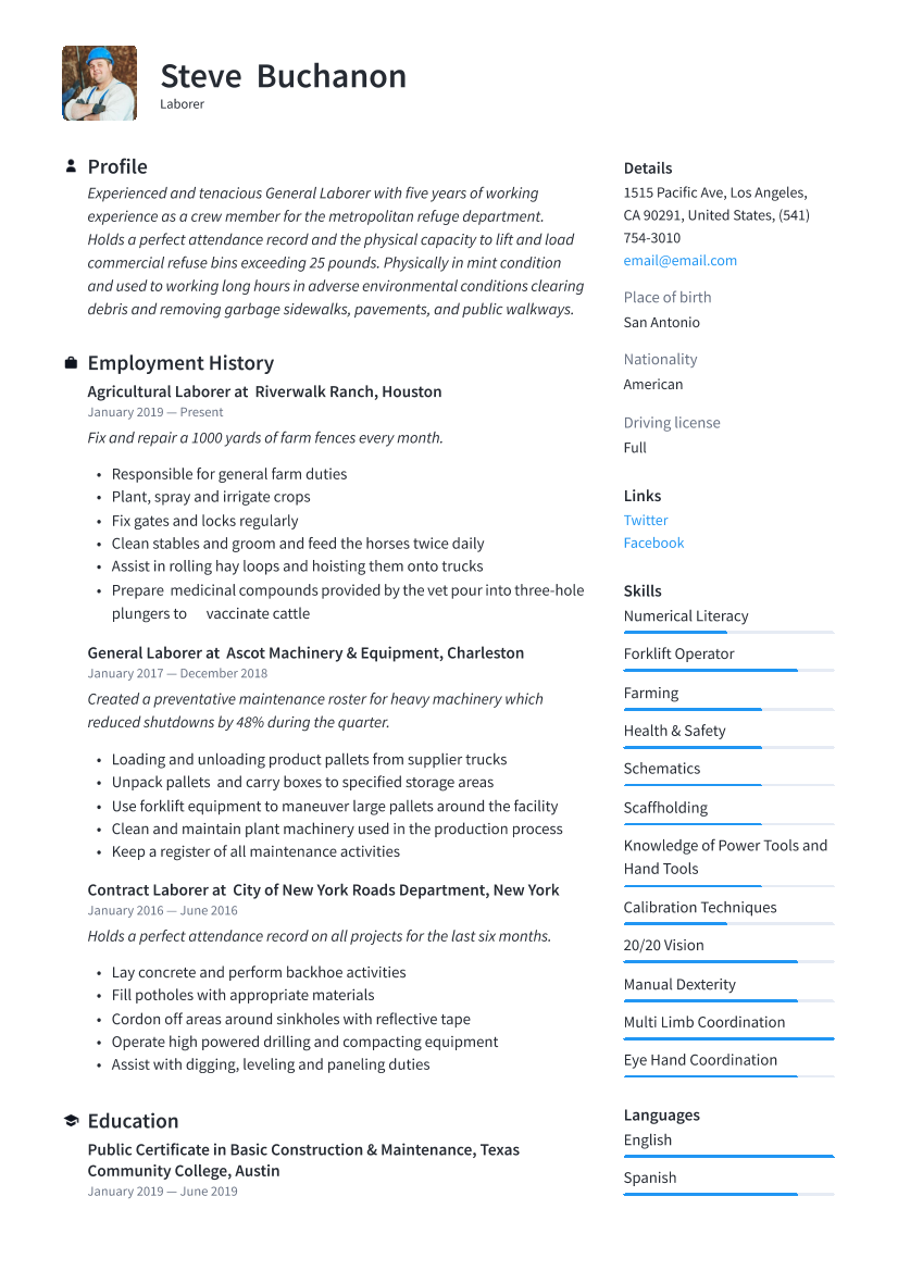 General Laborer Resume Sample & Writing Guide_1