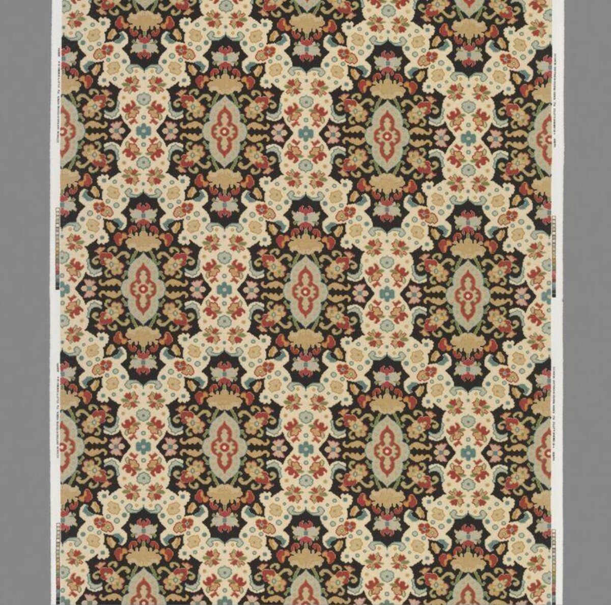 Vintage Repeating Floral Pattern Textile