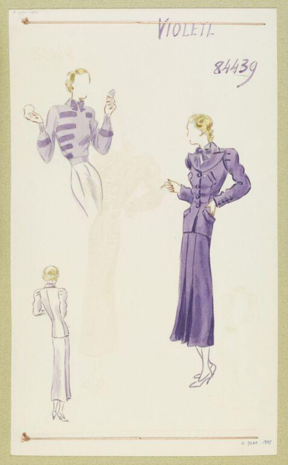 Vintage Violet Fashion Design Sketches