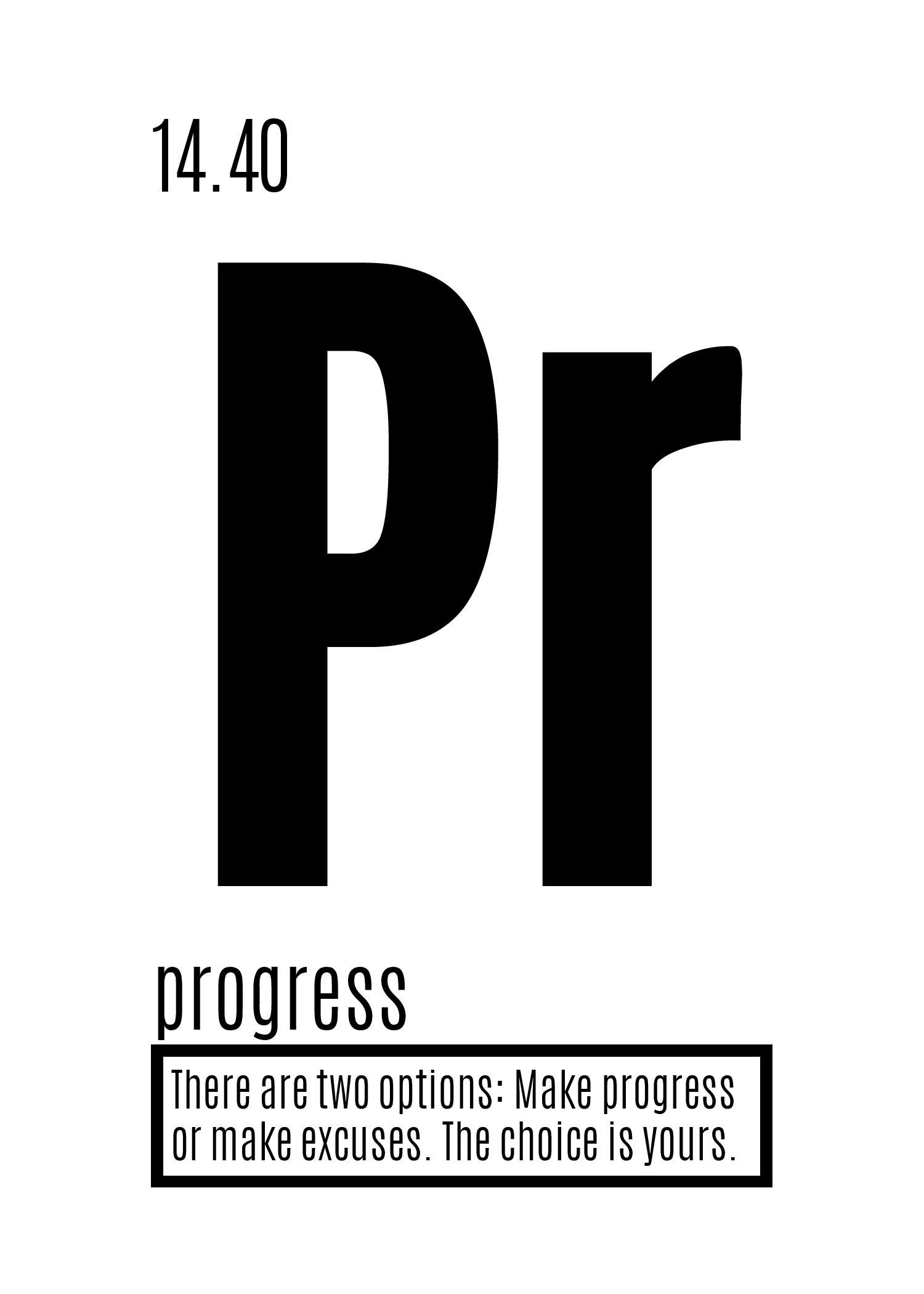 Progress Motivational Quote Poster