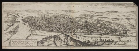 Antique Engraving of Roan City