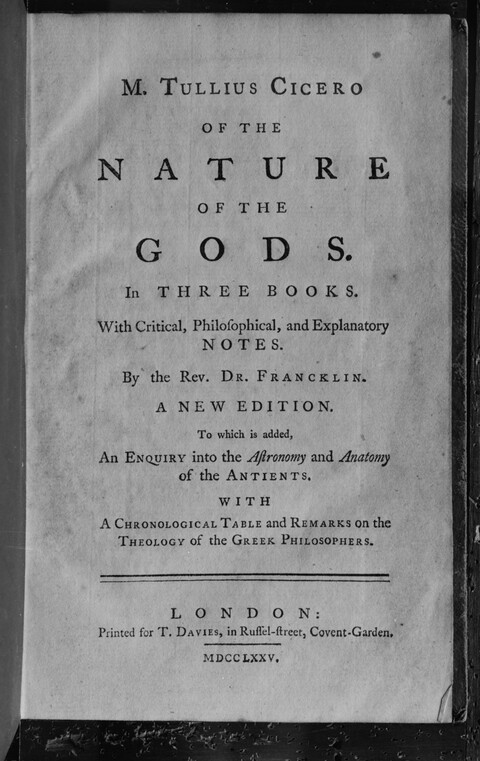 1775 Cicero Book Title Page