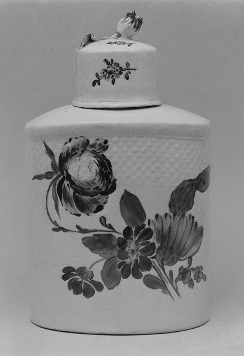 Painted Floral Ceramic Tea Caddy
