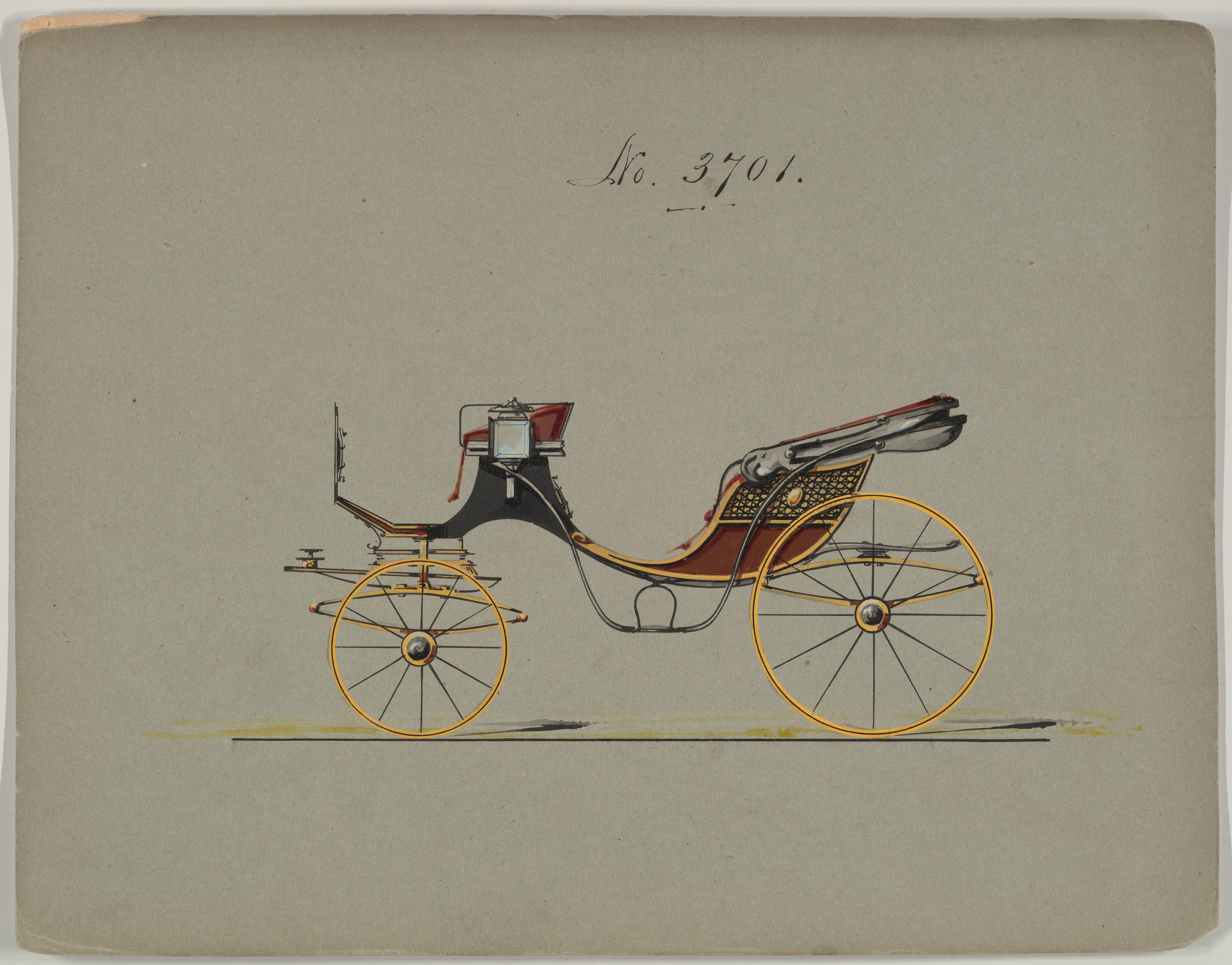 No. 3701 Horse Carriage Design Sketch