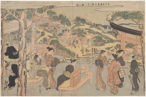 Japanese Ukiyo-e Outing Scene