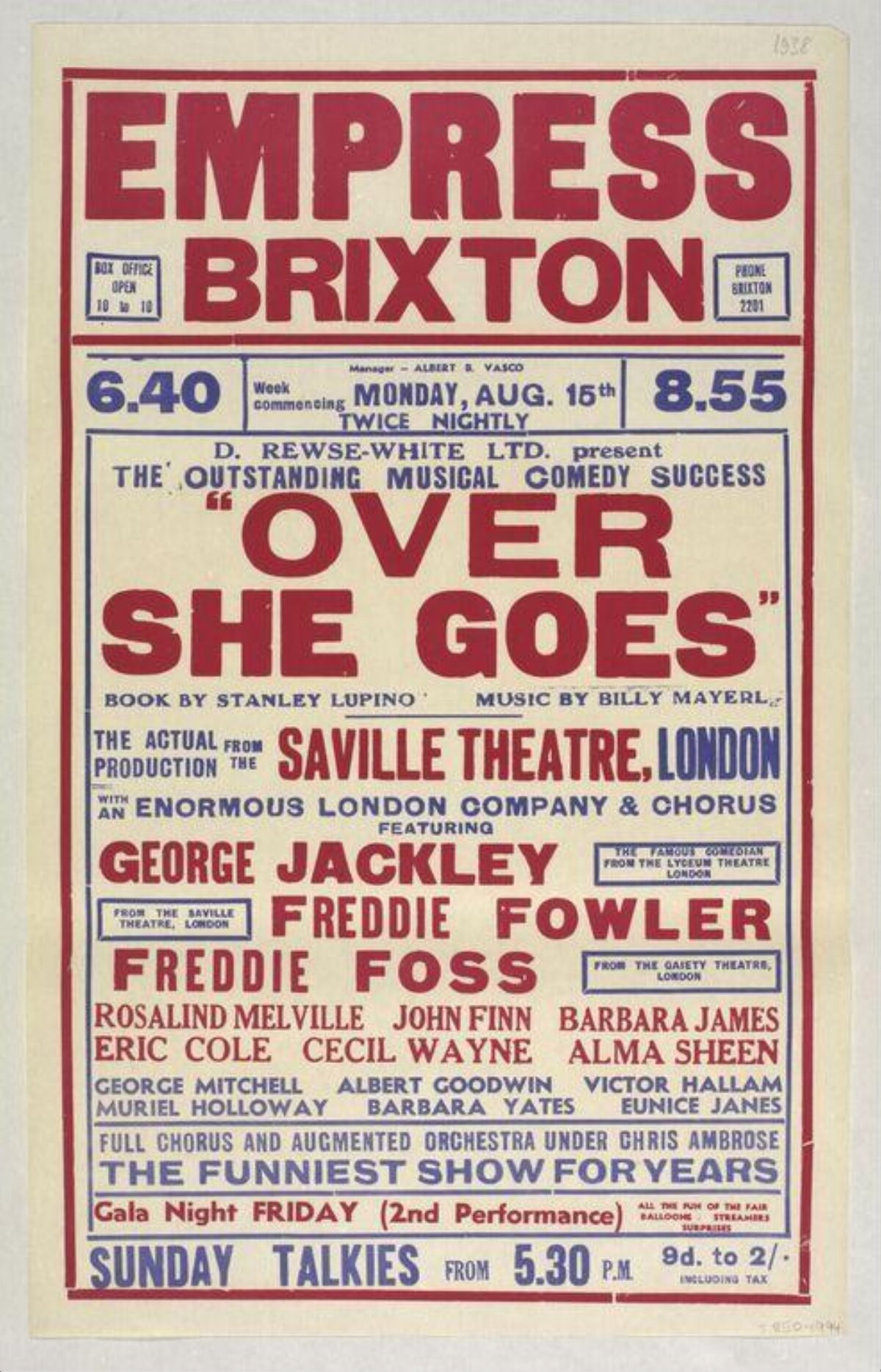 Over She Goes Musical Theatre Poster