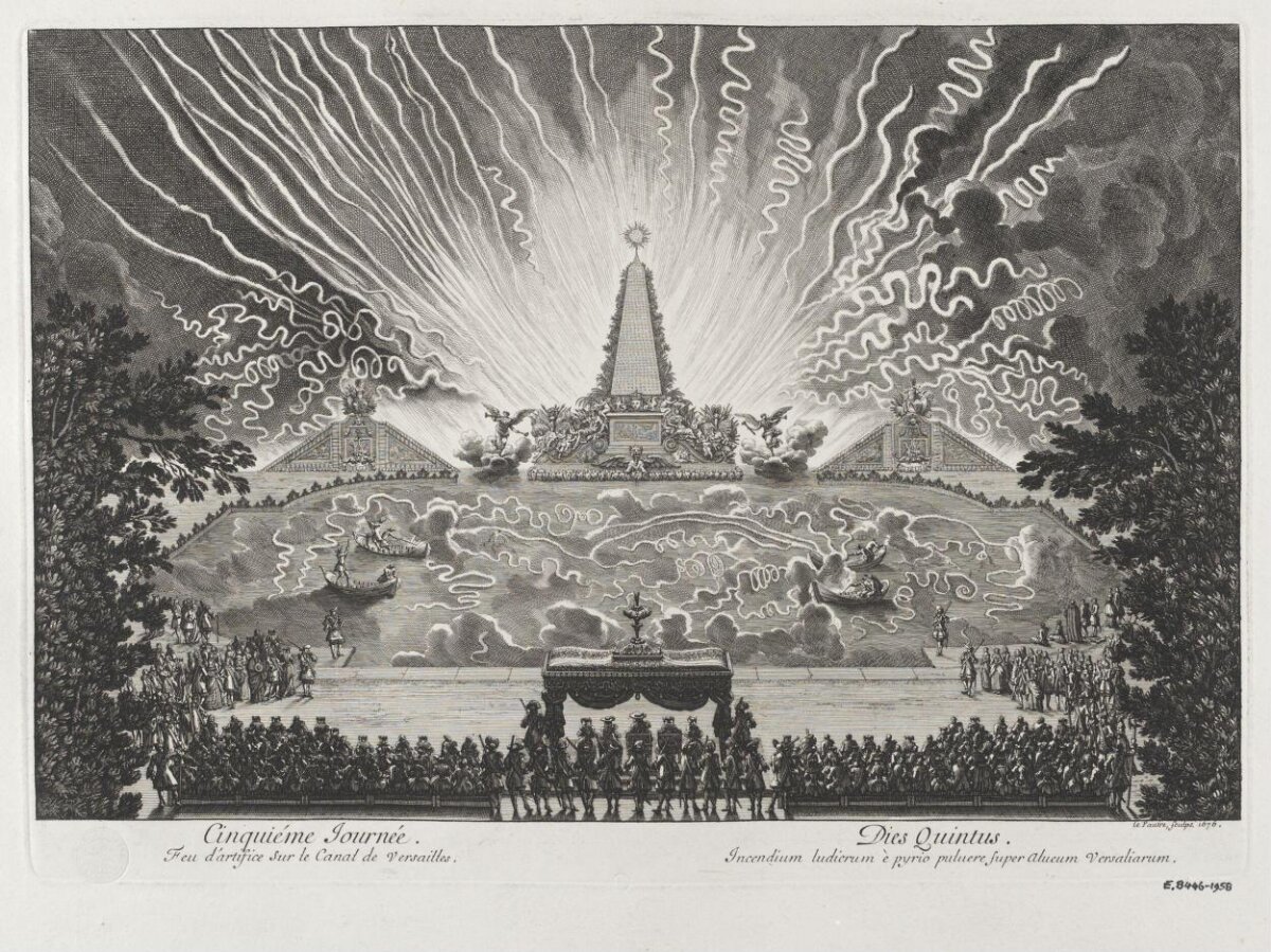 Versailles Canal Fireworks 1676 Engraving