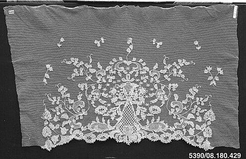 Antique Floral Handmade Lace Fragment