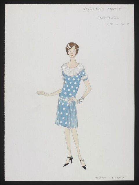 Vintage Theater Costume Design Sketch