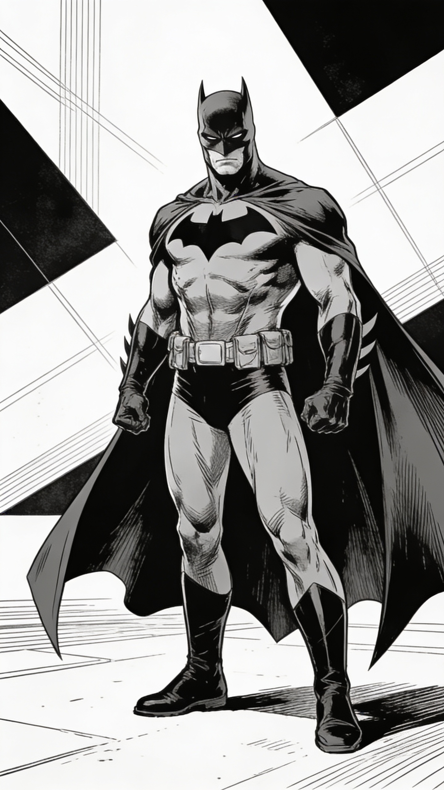Black and White Batman Comic Art