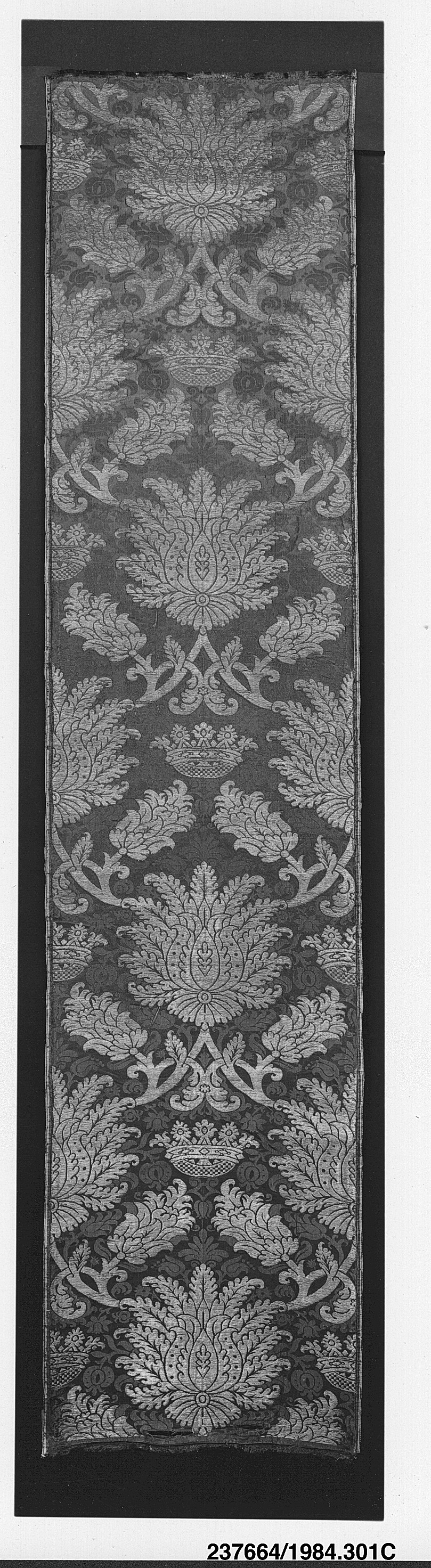 Antique Floral Damask Textile Panel