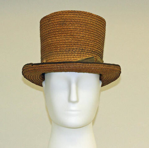 Brown Woven Straw Top Hat