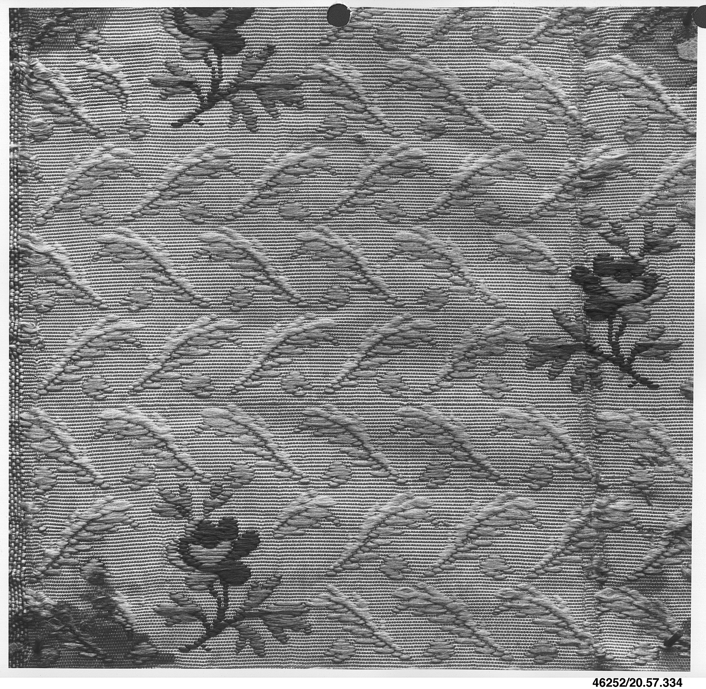 Black and White Floral Woven Textile