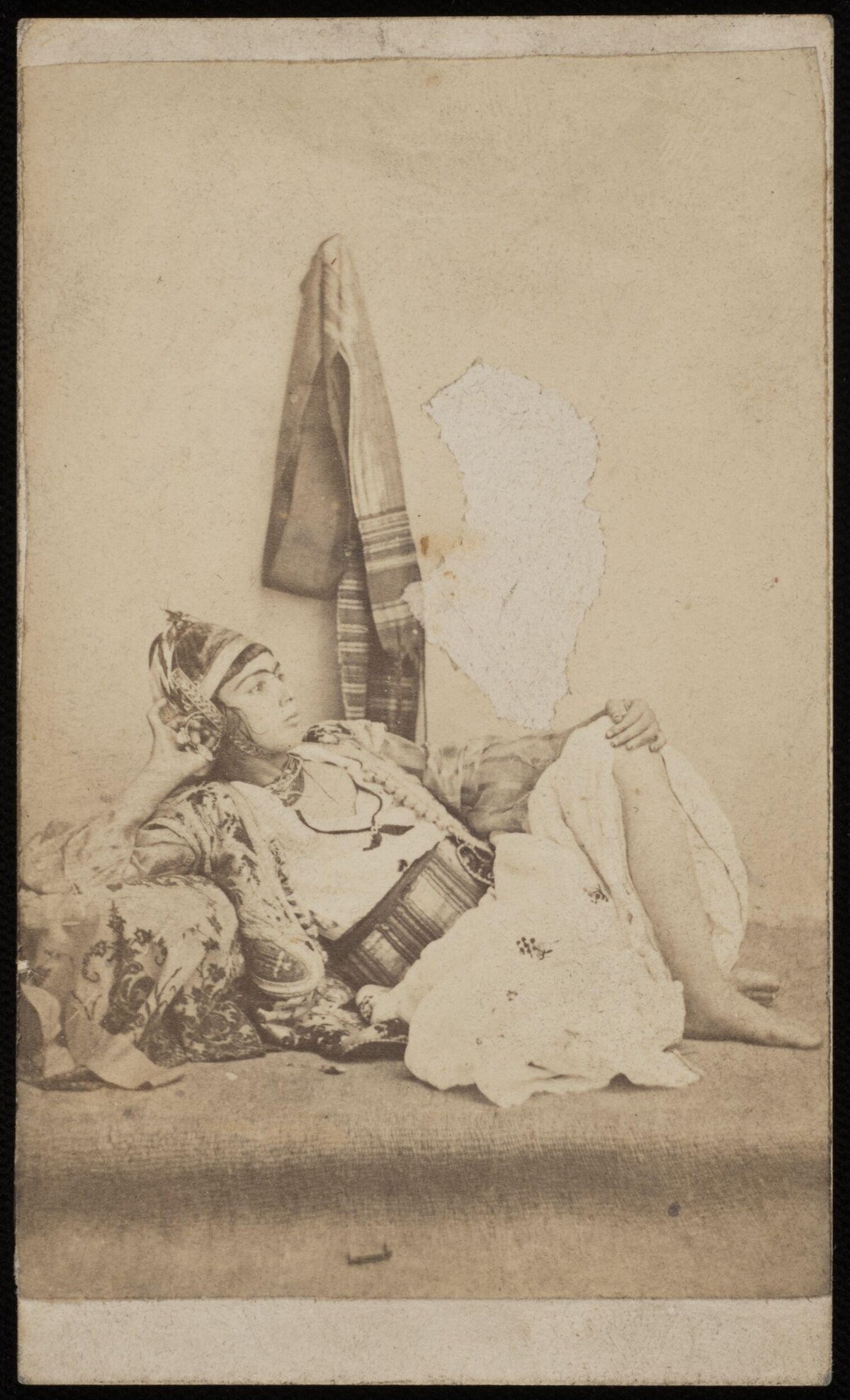 Reclining Figure in Oriental Costume Antique Photo