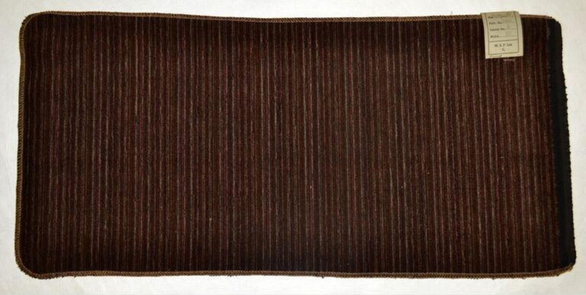 Brown Striped Rectangular Floor Mat