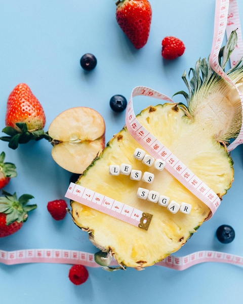 Eat Less Sugar Healthy Diet Concept