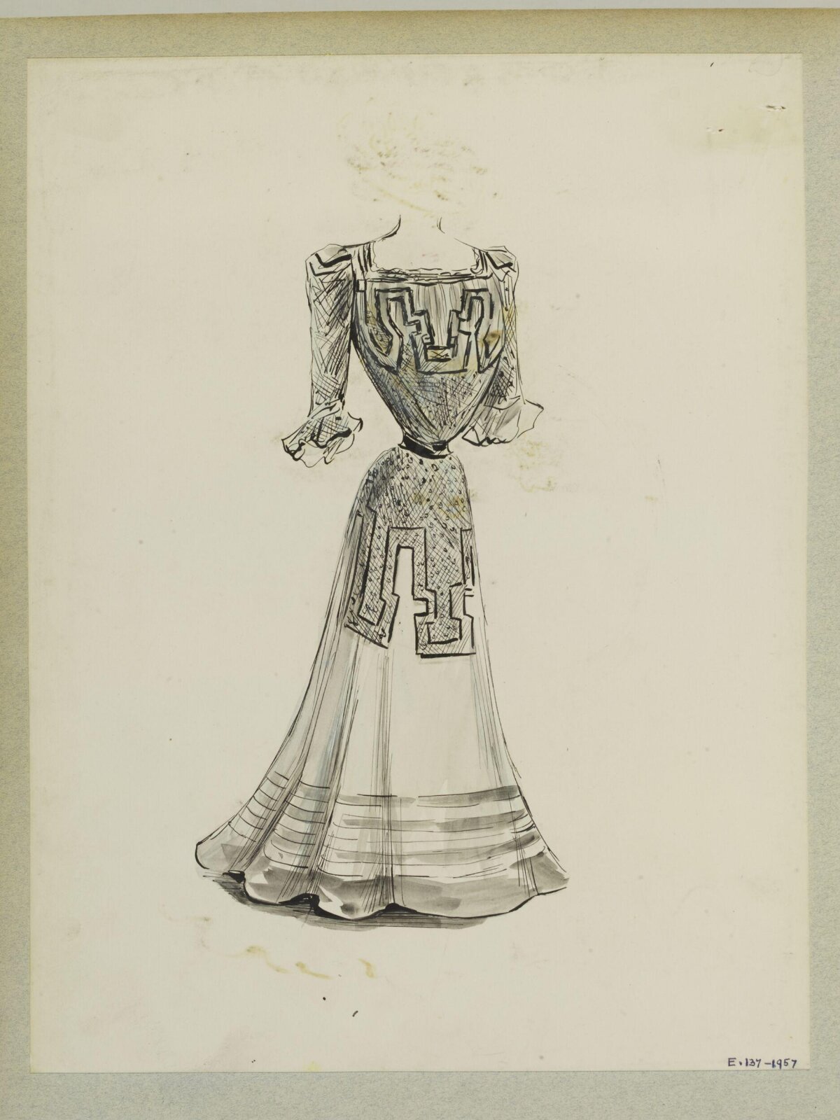 Sketch of Vintage Evening Dress