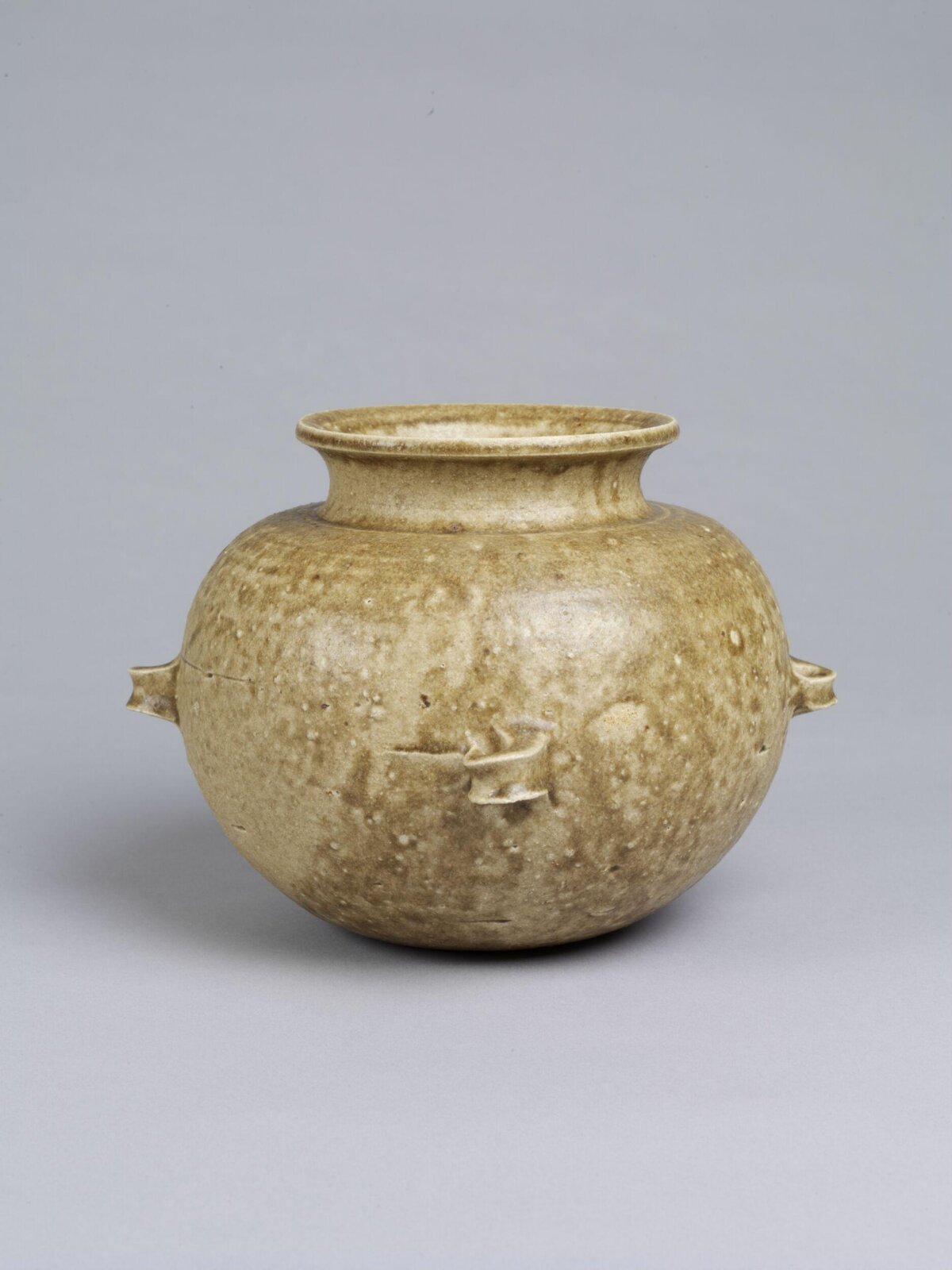 Yellow Glazed Four-eared Porcelain Jar