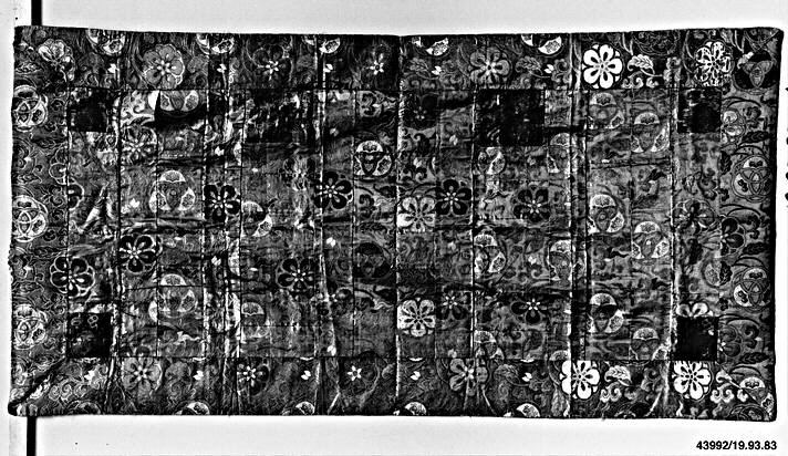 Antique Floral Pattern Quilted Textile