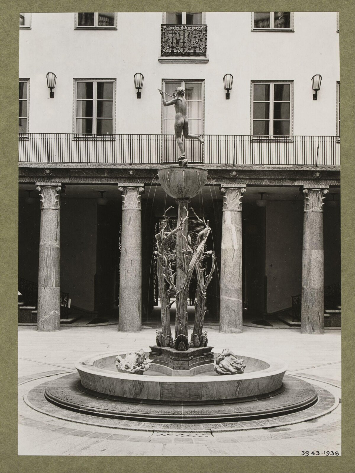 Courtyard Fountain with Nude Statue