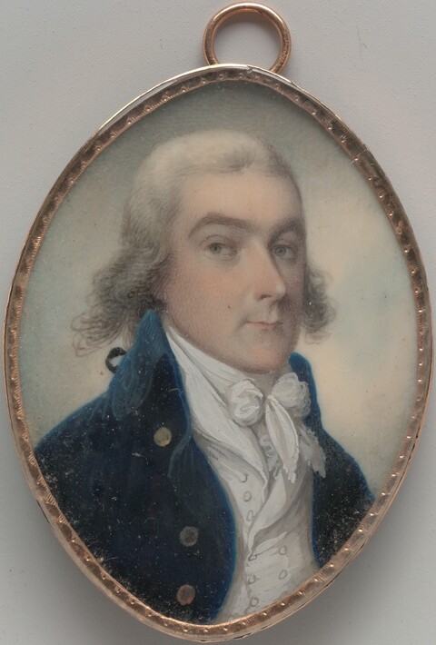 Oval Miniature Portrait of 18th Century Gentleman