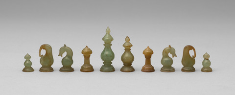 Jade Carved Chess Pieces Set
