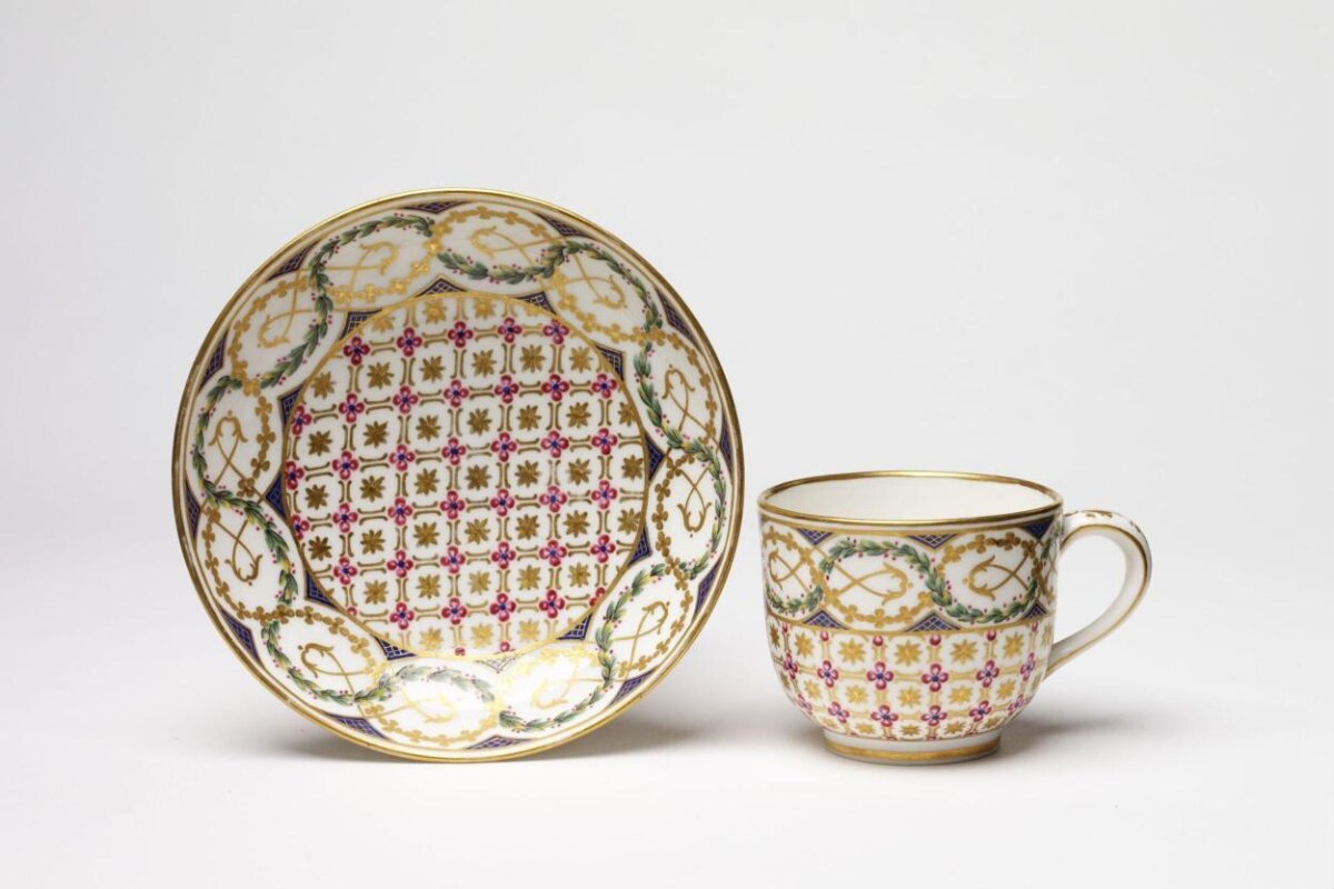 Ornate Porcelain Cup and Saucer