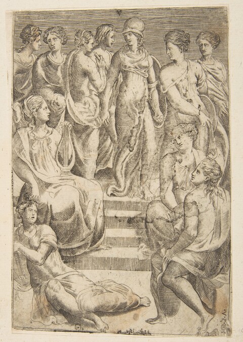 Renaissance Engraving of Classical Female Figures