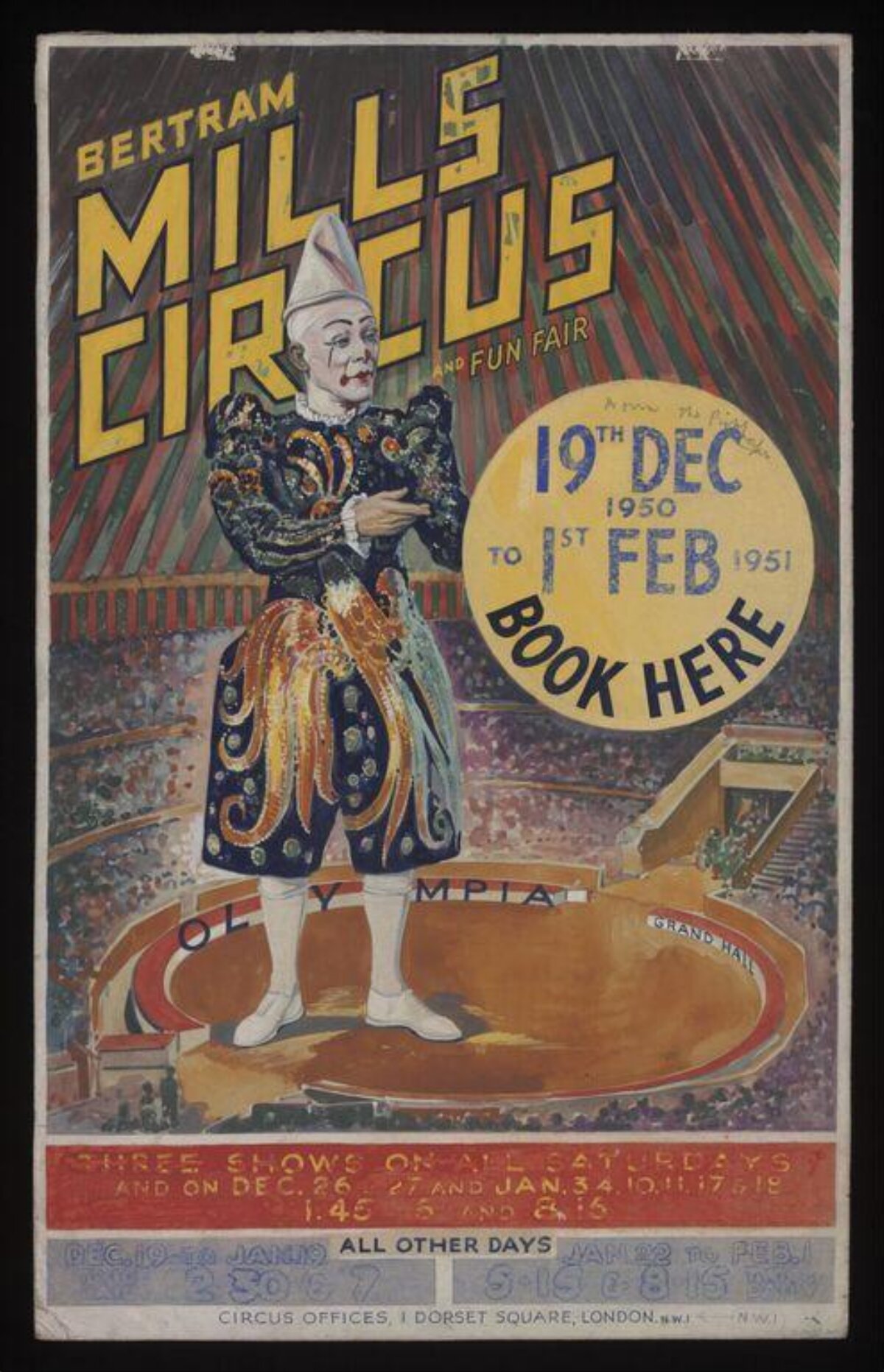 1950 Bertram Mills Circus Poster