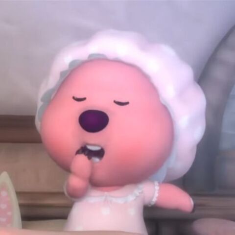 Sleepy Yawning Pink Cartoon Beaver