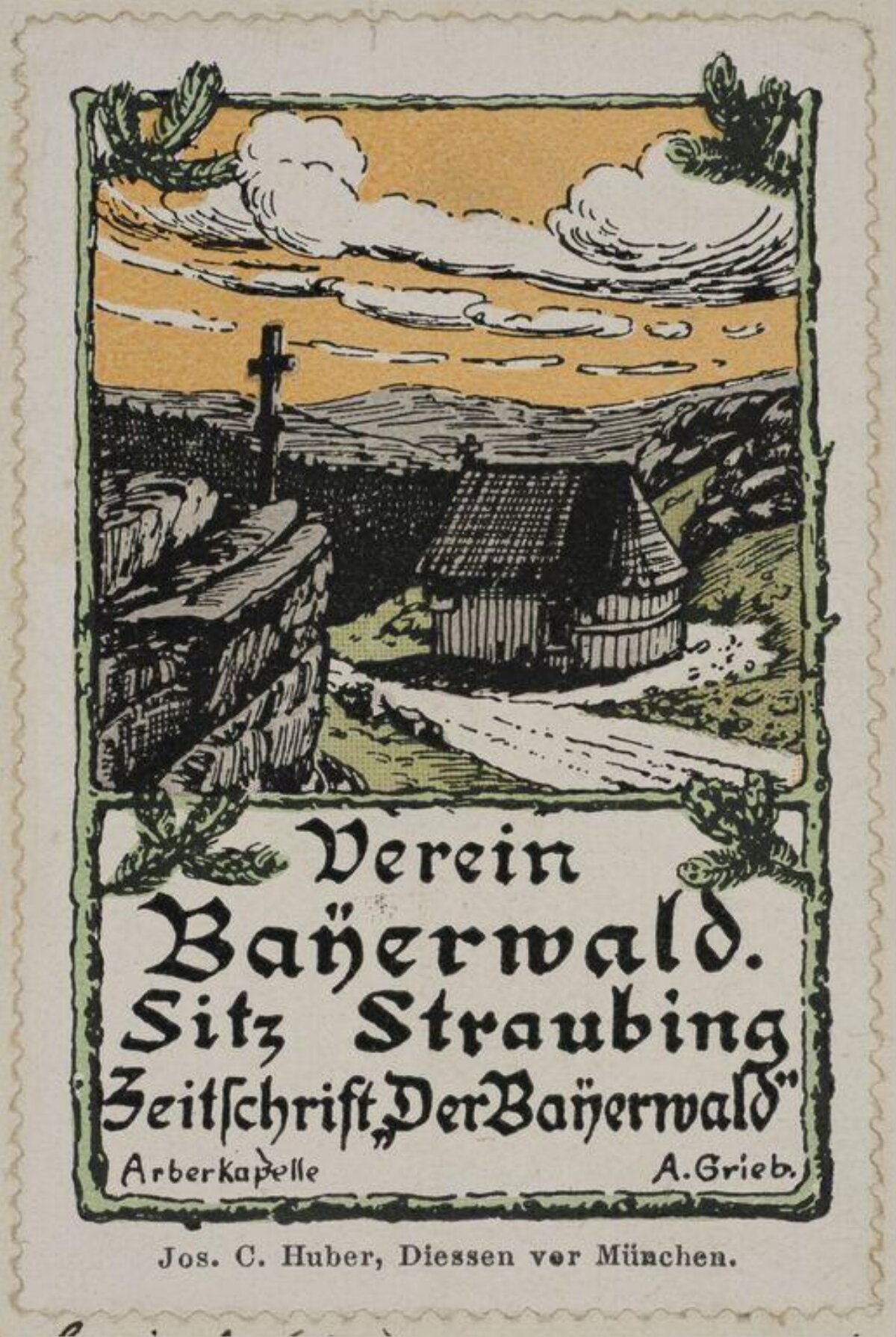 Vintage Bäyerwald Association Postcard