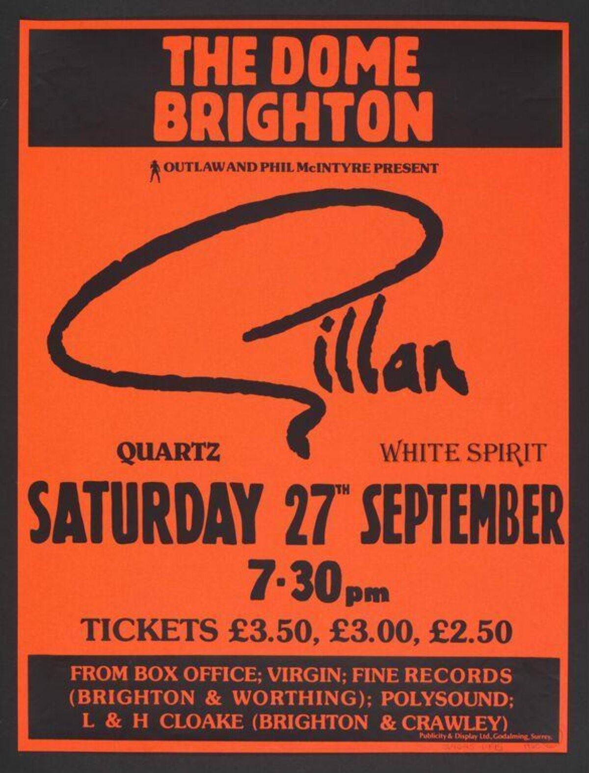 Gillan Brighton Dome Concert Poster