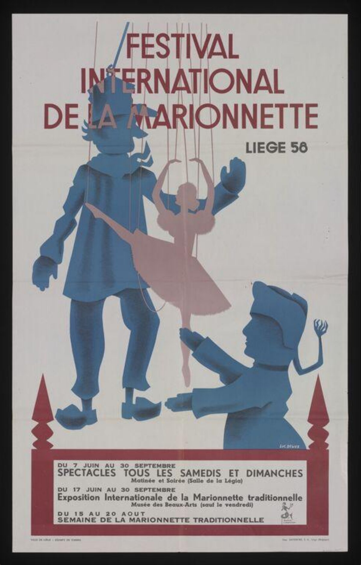 1956 Liège International Puppet Festival Poster