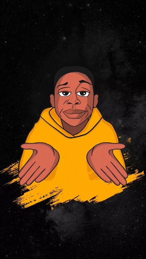 Cartoon Man Shrug Meme Illustration