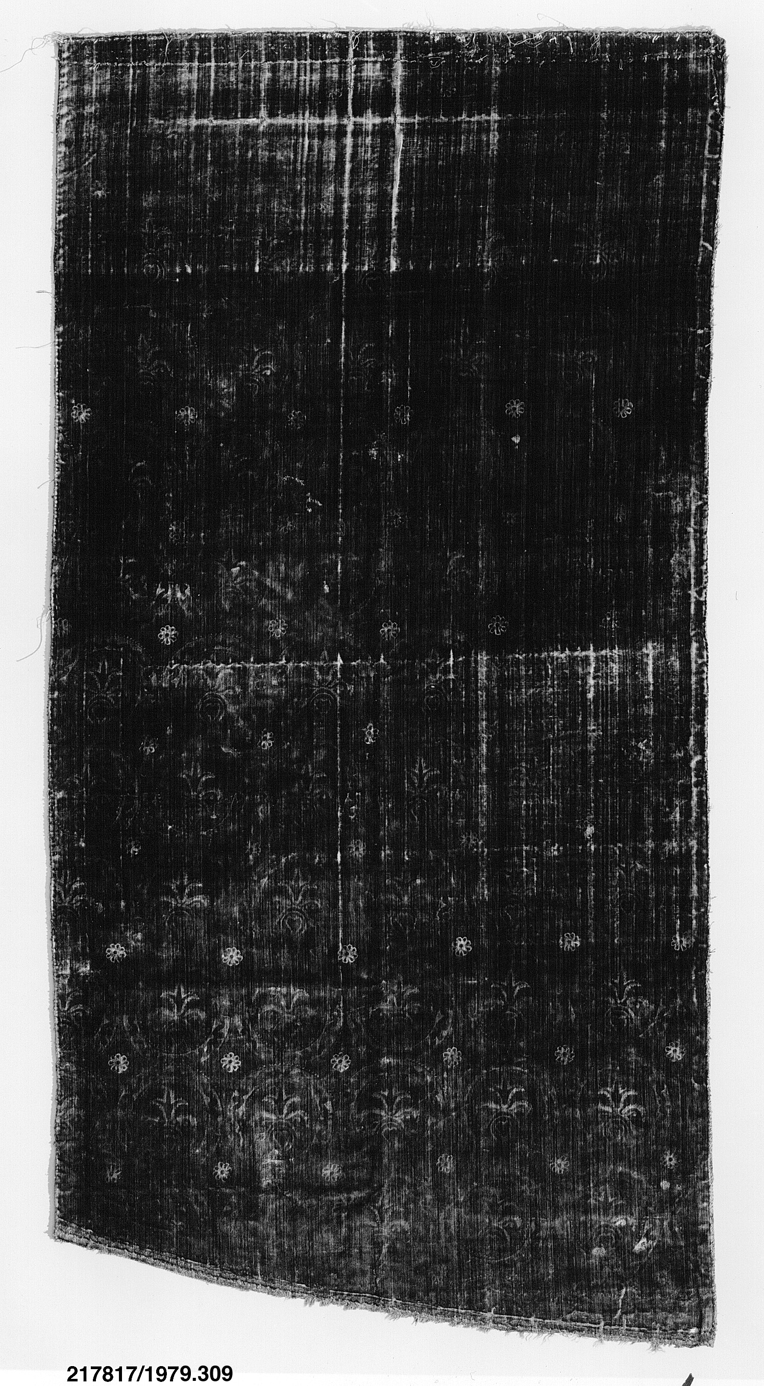 Ancient Black Patterned Textile Fragment